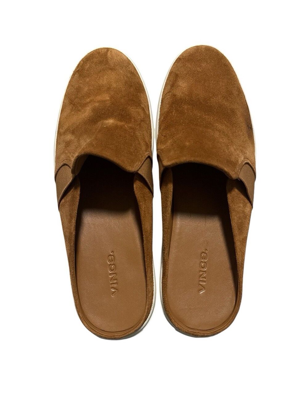 Vince Blair Suede Mule Sneakers Brown Slip On Platform Casual US 8.5